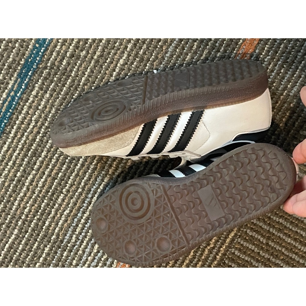 Adidas Samba Classic Kids Sneakers White Black Gum Sole Indoor Soccer Shoes I05 - Picture 3 of 4